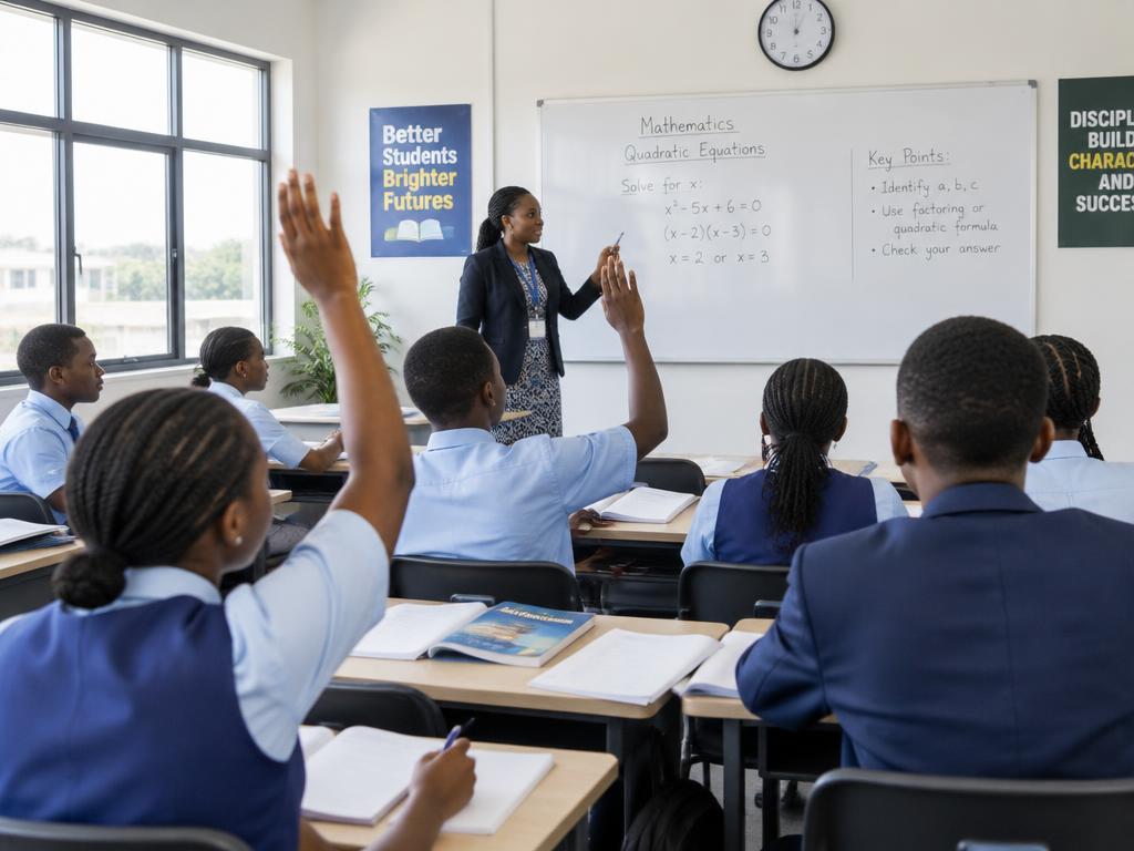 Secondary school students in a mathematics class